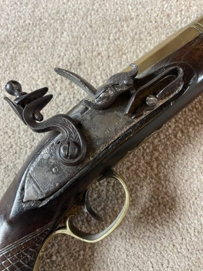 A brass barrelled flintlock pistol by Blake London - Image 2