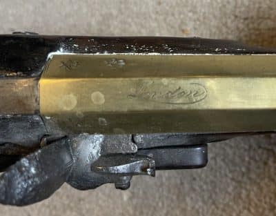 A brass barrelled flintlock pistol by Blake London Antique gun Antique Guns 14