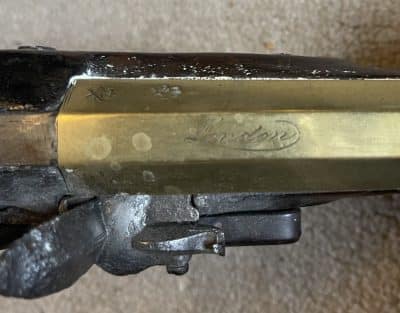 A brass barrelled flintlock pistol by Blake London - Image 13