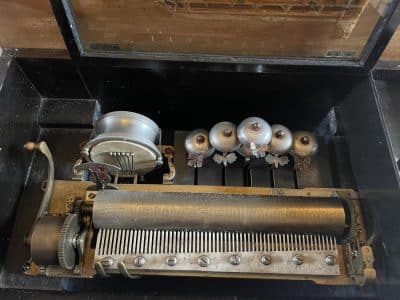 Antique orchestral music box with drums and bells c1880 - Image 3