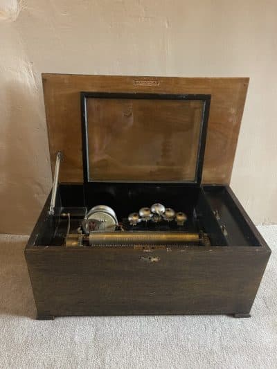 Antique orchestral music box with drums and bells c1880 auld lang syne Antique Musical Instruments 3