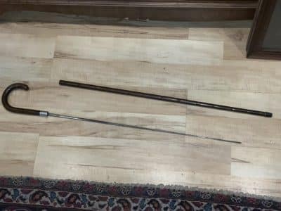 Gentleman’s walking stick sword stick with silver collar - Image 15