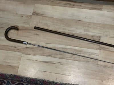 Gentleman’s walking stick sword stick with silver collar