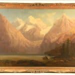Austrian Alps Landscape Oil Portrait Painting Mountains And Lake Salzkammergut Region East Of Salzburg Alpine Landscape Antique Art