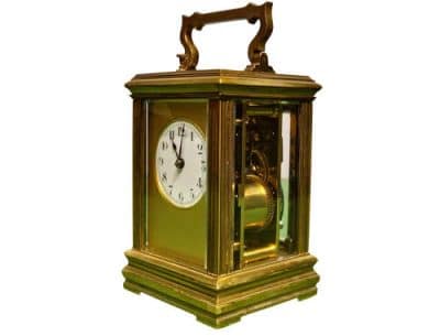 A Fine French Brass Cased Repeater Carriage Clock Antique Clocks 5