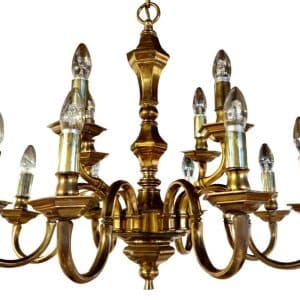 Dutch Brass Chandelier Antique Lighting