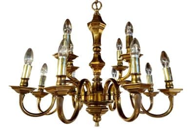 Dutch Brass Chandelier Antique Lighting 3