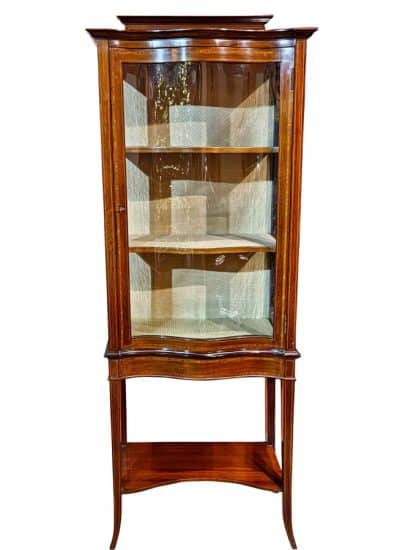 Edwardian Serpentine Fronted Display Cabinet
