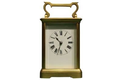 French Brass Cased Striking Carriage Clock Antique Clocks 3