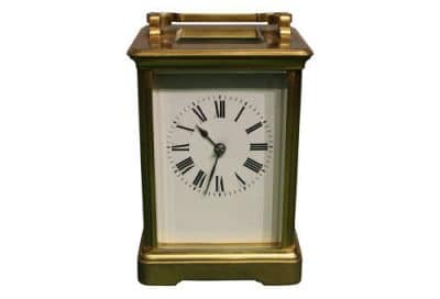French Brass Cased Striking Carriage Clock Antique Clocks 4