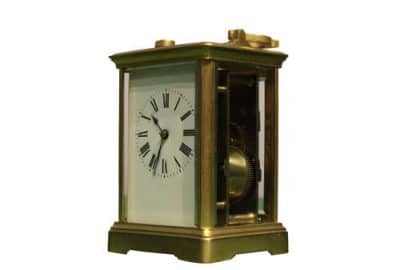 French Brass Cased Striking Carriage Clock Antique Clocks 5