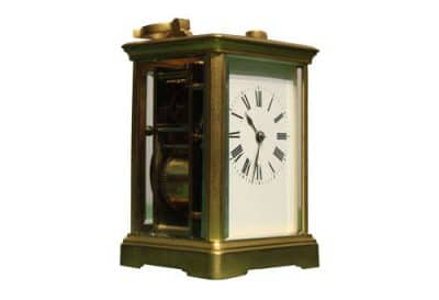 French Brass Cased Striking Carriage Clock Antique Clocks 6