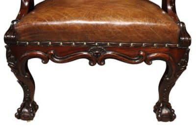 19thc Walnut X Frame Stool Antique Furniture 3