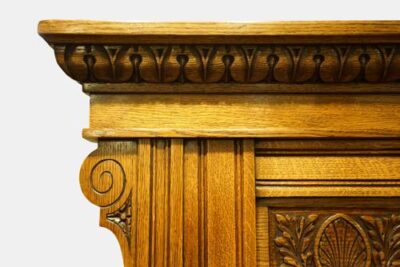 Oak and Brass Hall Stand Antique Furniture 6