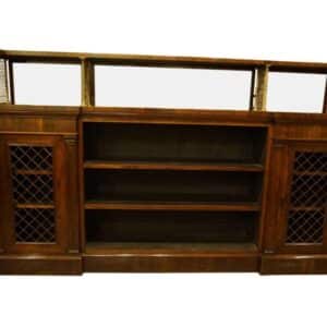 Rosewood and brass open bookcase Antique Bookcases