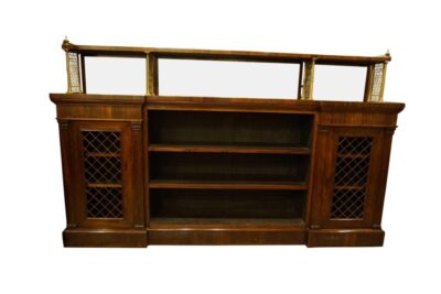 Rosewood and brass open bookcase Antique Bookcases 3