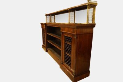 Rosewood and brass open bookcase - Image 2