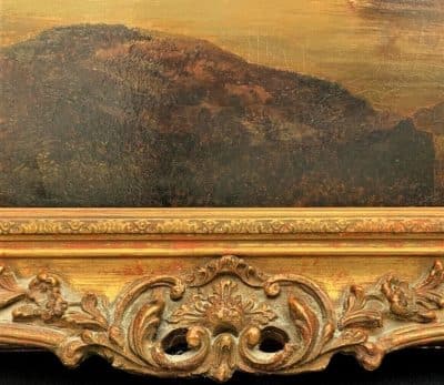 Austrian Alps Landscape Oil Portrait Painting Mountains And Lake Salzkammergut Region East Of Salzburg - Image 11