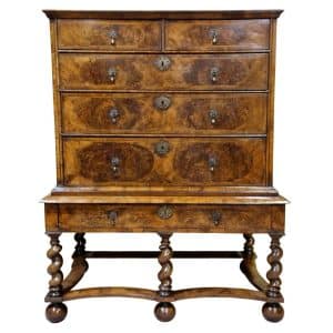 William & Mary Walnut Chest on Stand Antique Chests