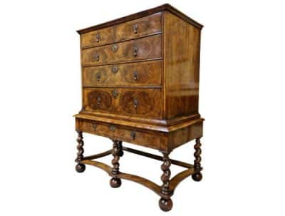William & Mary Walnut Chest on Stand Antique Chests 4