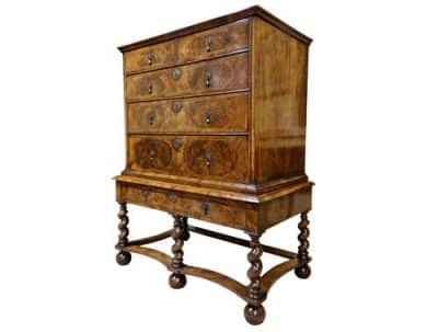 William & Mary Walnut Chest on Stand - Image 2