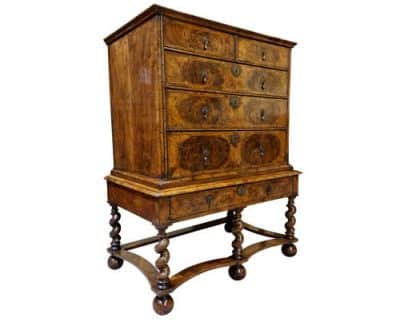 William & Mary Walnut Chest on Stand - Image 3