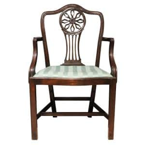 19th century mahogany Hepplewhite style carver/desk chair Antique Chairs