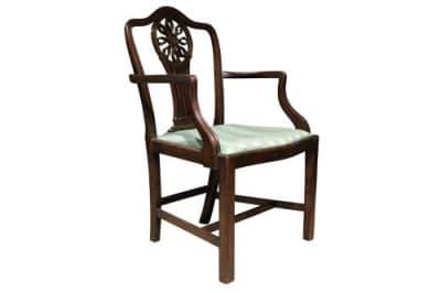19th century mahogany Hepplewhite style carver/desk chair Antique Chairs 6