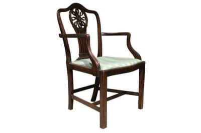 19th century mahogany Hepplewhite style carver/desk chair - Image 4