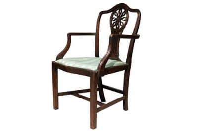 19th century mahogany Hepplewhite style carver/desk chair - Image 3