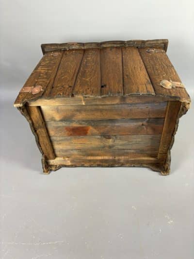 Arts & Crafts Oak Log Bin fireside Antique Boxes 9
