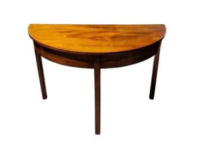 Pair of George III Demi Lune console tables - Image 4