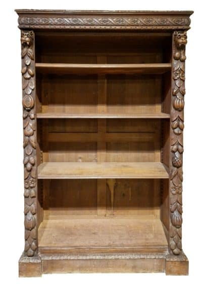 Victorian carved oak bookcase Antique Bookcases 3