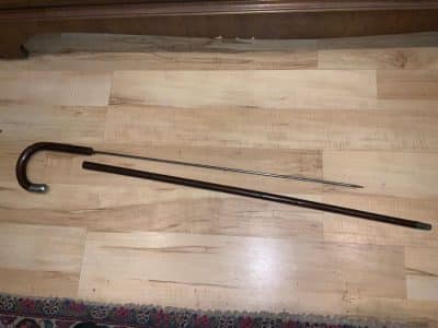 Partridge Wood Gentleman’s walking stick sword stick with silver mount Miscellaneous 3