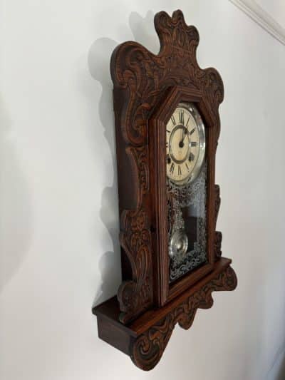 Art Nouveau Wall Clock by Ansonia, New York American Antique Clocks 8
