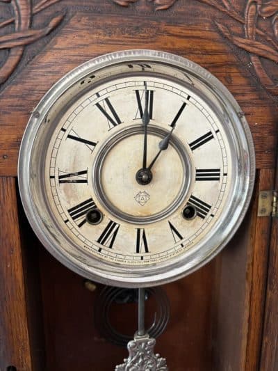Art Nouveau Wall Clock by Ansonia, New York American Antique Clocks 7
