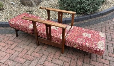 Arts & Crafts Oak Reclining Armchair with Footrest - Image 4