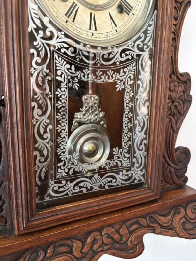 Art Nouveau Wall Clock by Ansonia, New York American Antique Clocks 6