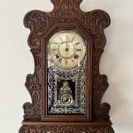 Art Nouveau Wall Clock by Ansonia, New York American Antique Clocks
