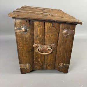 Arts & Crafts Oak Log Bin fireside Antique Boxes