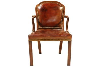 Georgian Mahogany Open Armchair Antique Chairs 6