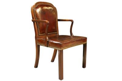Georgian Mahogany Open Armchair Antique Chairs 5