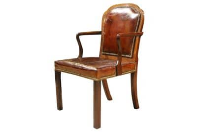 Georgian Mahogany Open Armchair Antique Chairs 4