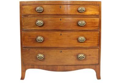 Georgian mahogany Bow Chest of Drawers Antique Chest Of Drawers 3
