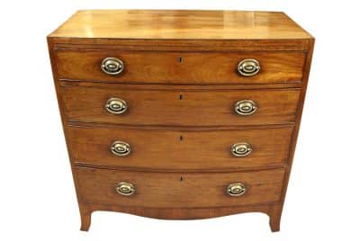 Georgian mahogany Bow Chest of Drawers - Image 5