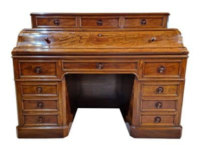French oak lined mahogany writing desk