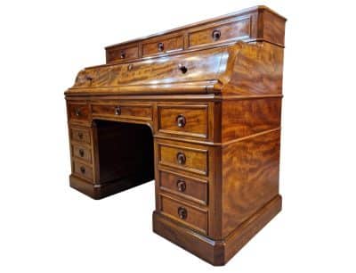 French oak lined mahogany writing desk - Image 2