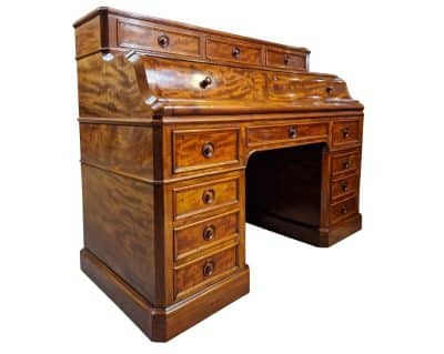 French oak lined mahogany writing desk - Image 3