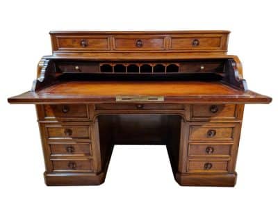 French oak lined mahogany writing desk Antique Desks 8