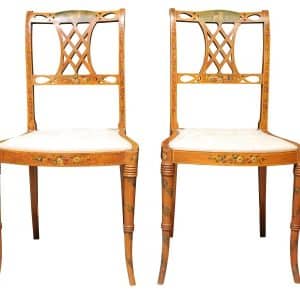 Pair of Satinwood Side Chairs Antique Chairs